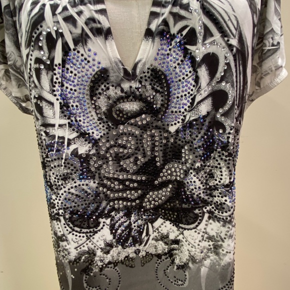 Elegant Gray Patterned Women's Dress - Picture 5 of 6